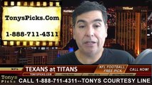 Tennessee Titans vs. Houston Texans Free Pick Prediction NFL Pro Football Odds Preview 10-26-2014