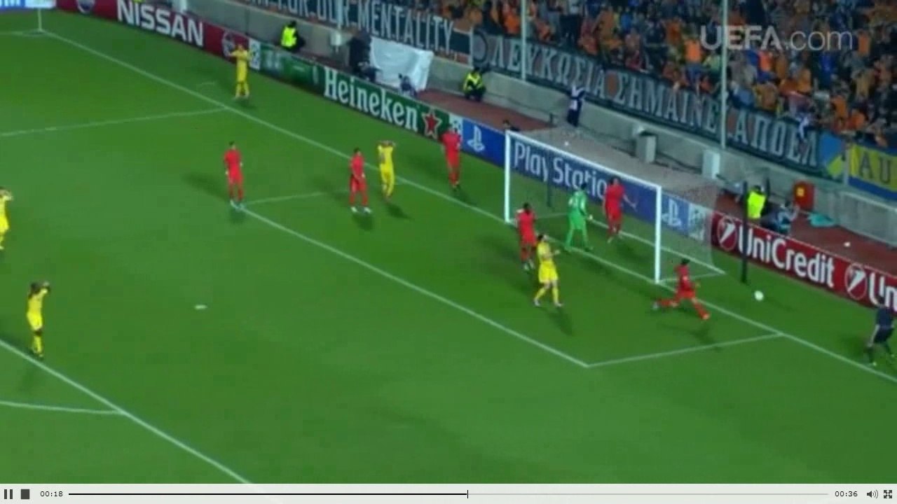 APOEL FC vs. Paris Saint-Germain 0-1 (all goals 10.21.2014)
