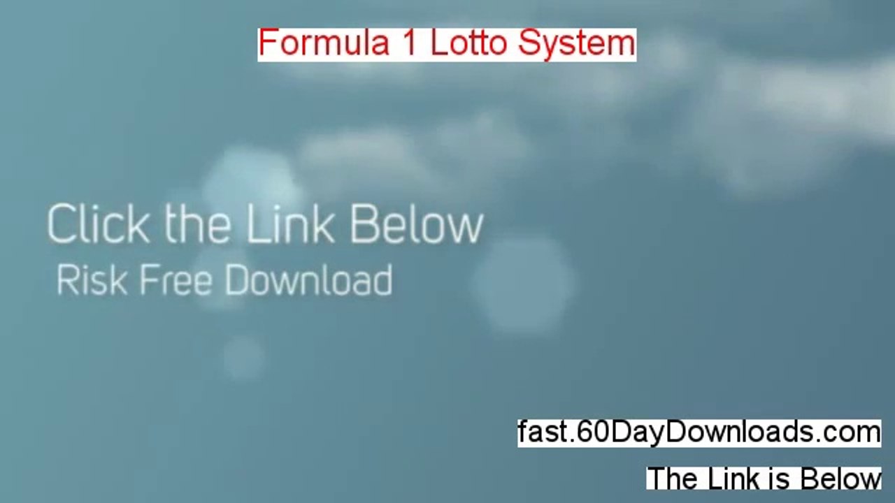 Formula 1 Lotto System Download Risk Free (legit review)