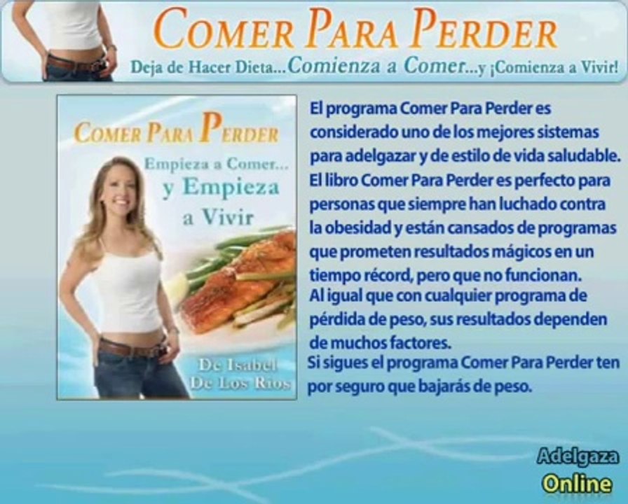Programa Comer Para Perder - Baja de peso comiendo