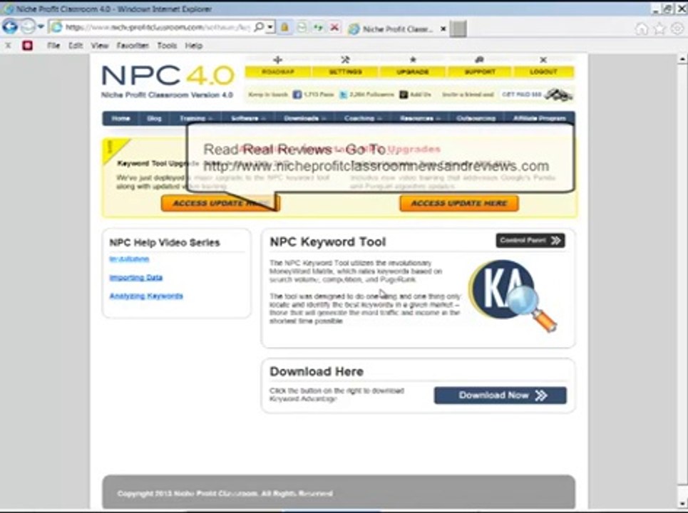 Niche Profit Classroom Keyword Tool