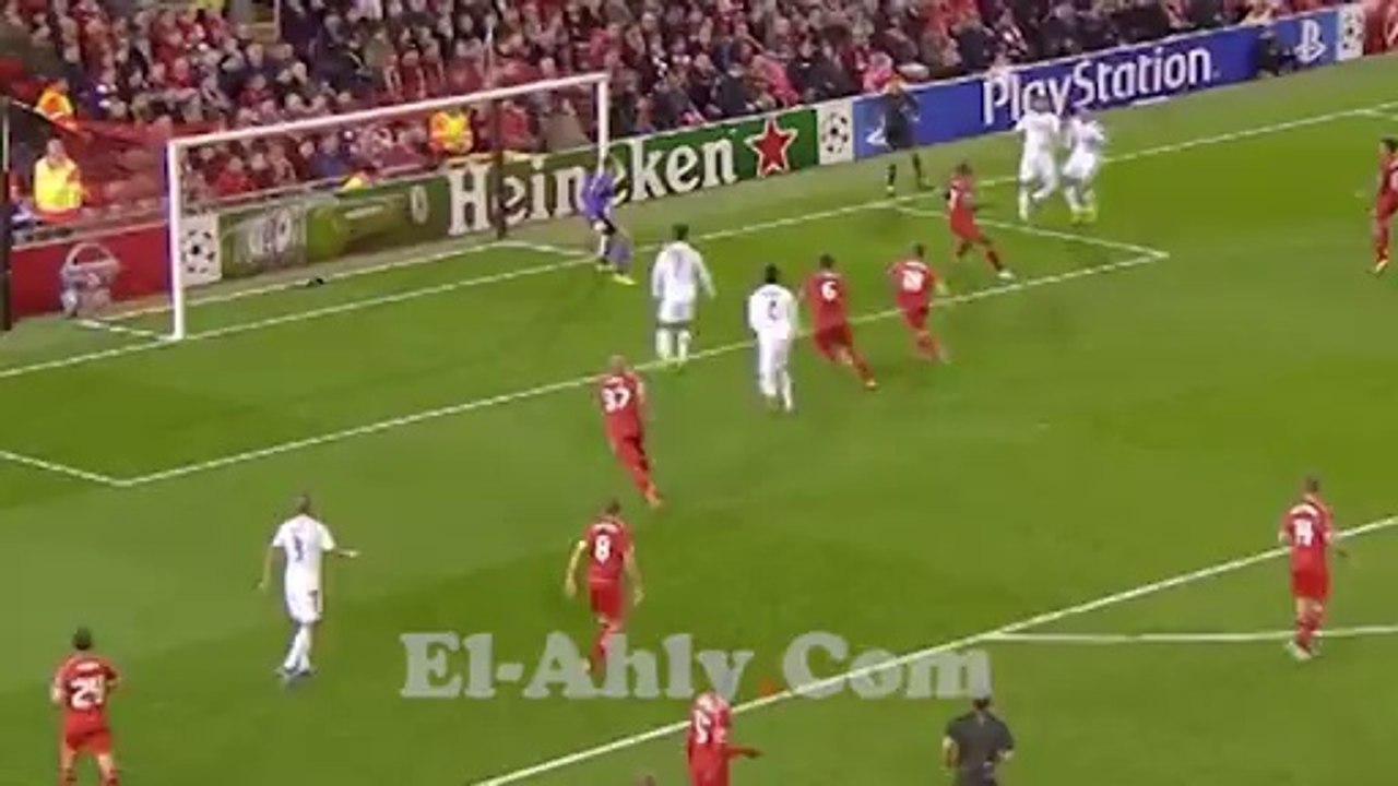 ثلاثية ريال مدريد في ليفربول بدوري الأبطال الأوروبي الشوط الأول من اللقاء