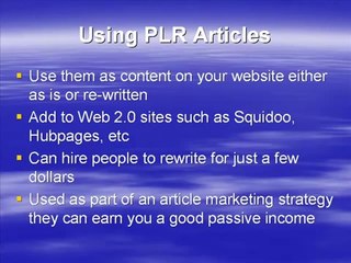 Using private label rights articles