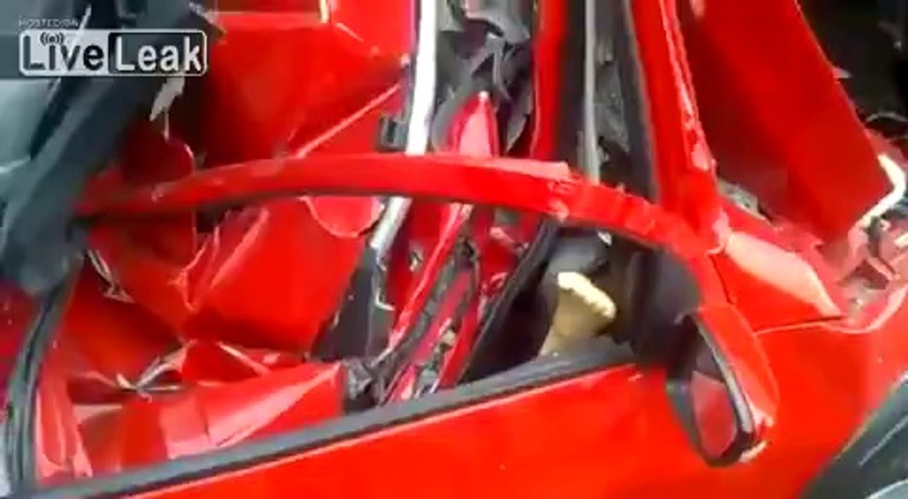 Car Brutally Crushed Between 2 Trucks *AFTERMATH*