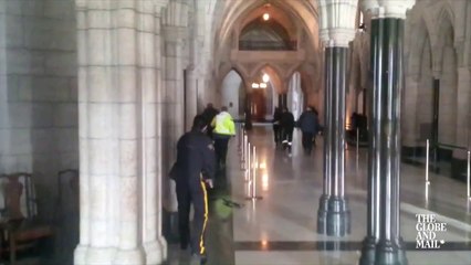 Shooting in Parliament building : Globe and Mail footage