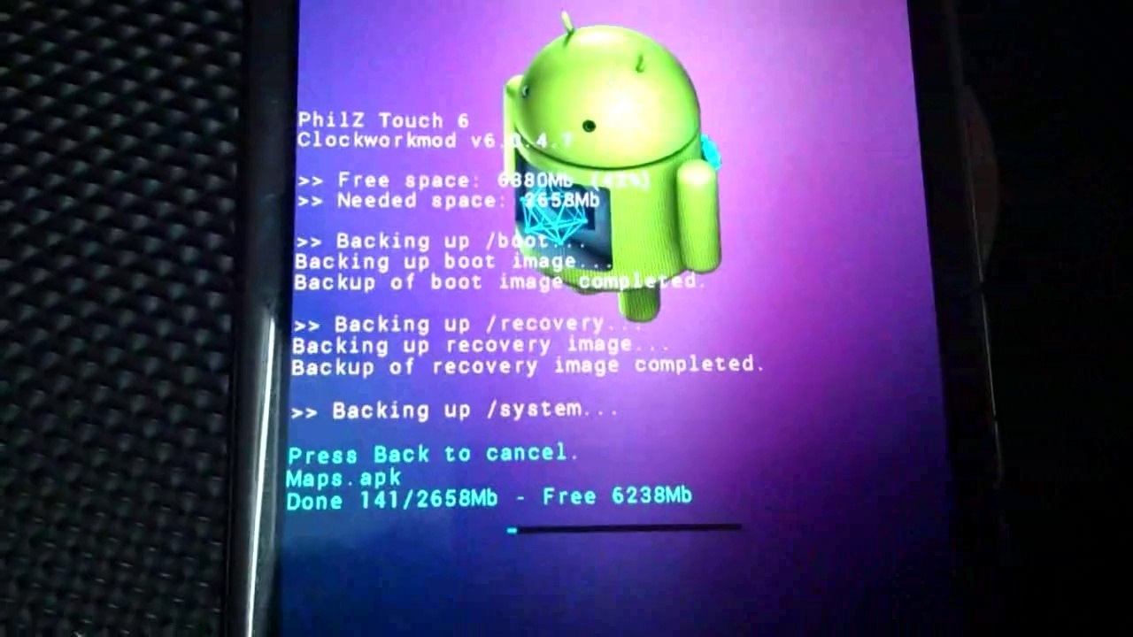 backup & restore android using CMW