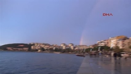 Çanakkale Yağmur Sonrası Çifte Gökkuşağı Büyüledi