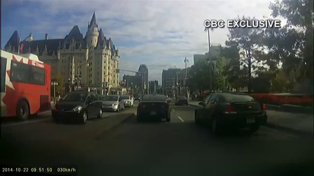 Dashcam footage shows Parliament Hill shooter - Ottawa, Canada