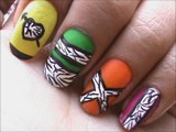 Colorful Zebra Nails - Easy Nail Designs tutorial (ongles tutorial)