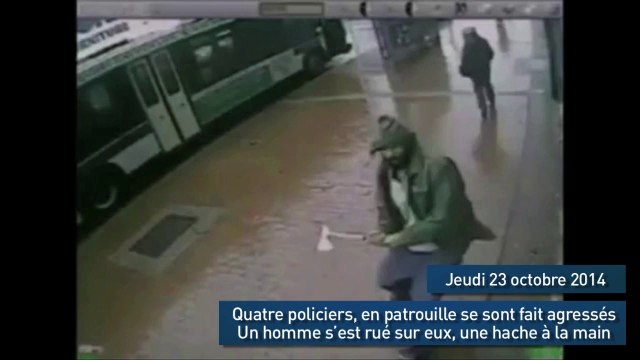 il attaque des policiers à la hache