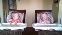 11 Month Old Twins Dancing to Daddy's Guitar