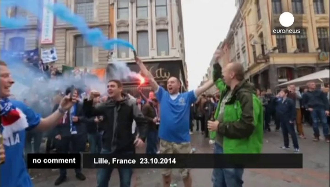 French police use tear gas to disperse Everton fans in Lille