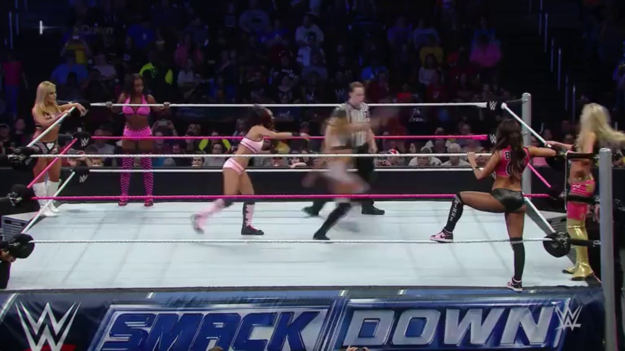 Brie Bella Natalya Naomi Vs Nikki Bella Cameron And Summer Rae