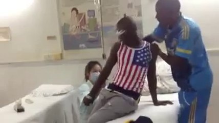 Un jeune sénégalais qui a peur de la piqûre lol !