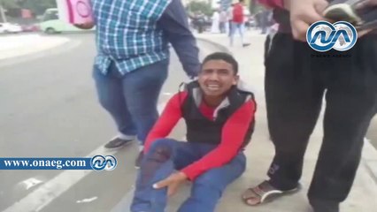 بالفيديو.. إصابات بين أفراد الأمن ومدنيين في انفجار عبوة ناسفة أمام جامعة القاهرة