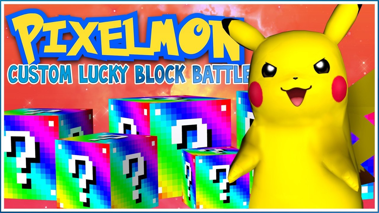 Pixelmon Custom LUCKY BLOCK BATTLE w/ FRIENDS! - That Darn Cat