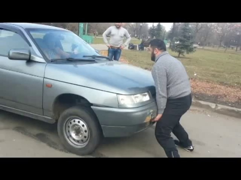 man v.s car amazing power
