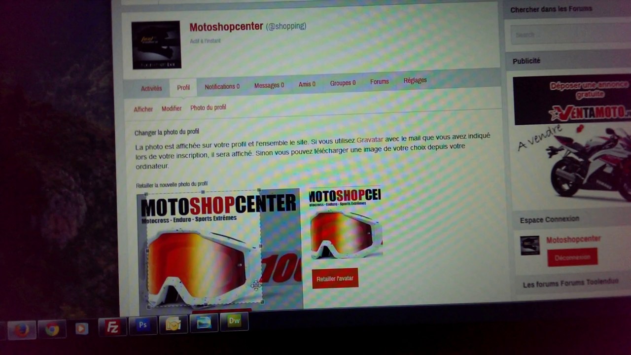 Toolenduro : changer son avatar