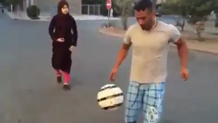 Girl and Boy Fighting on the Road