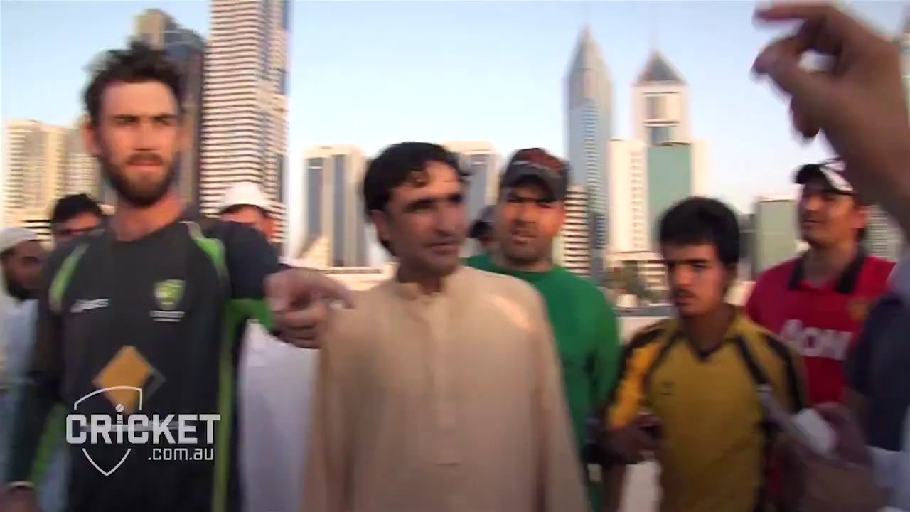 Maxwell Playing Cricket with the UAE Locals