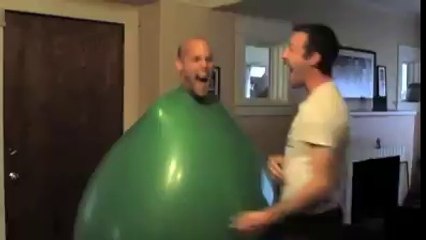 man going inside the huge ballon lols must see