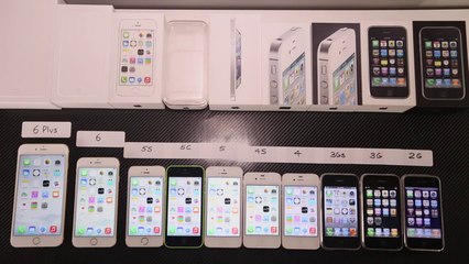 iPhone 6 Plus vs 6 vs 5S vs 5C vs 5 vs 4S vs 4 vs 3Gs vs 3G vs 2G Speed Comparison Test