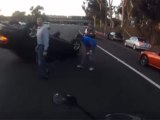 Biker Saves Girl From Overturned Car