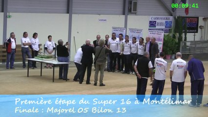 Remise des récompenses, première étape du Super 16, saison 2014 2015, Sport Boules, Montélimar 2014