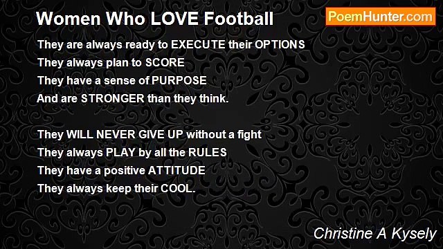 Christine A Kysely - Women Who LOVE Football