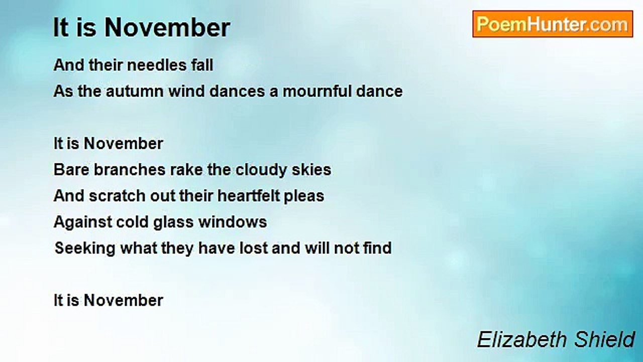 Elizabeth Shield - It is November