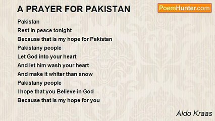 Aldo Kraas - A PRAYER FOR PAKISTAN