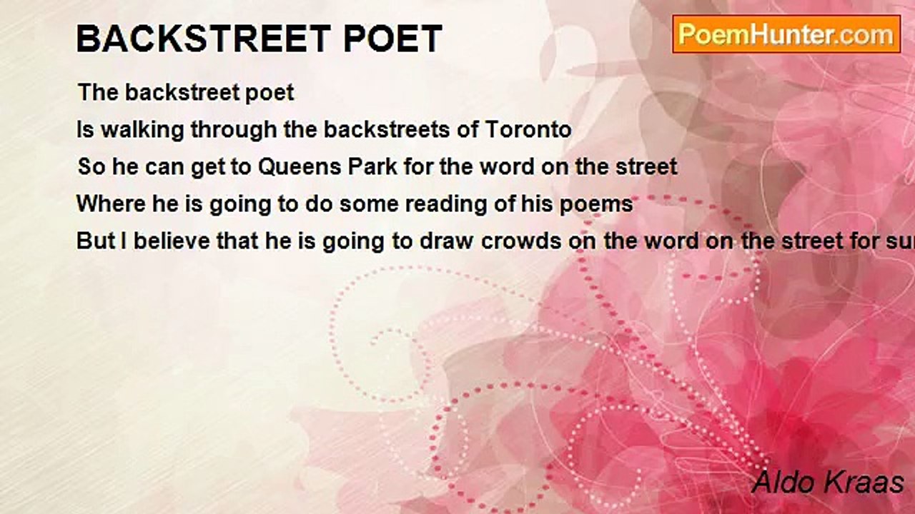 Aldo Kraas - BACKSTREET POET