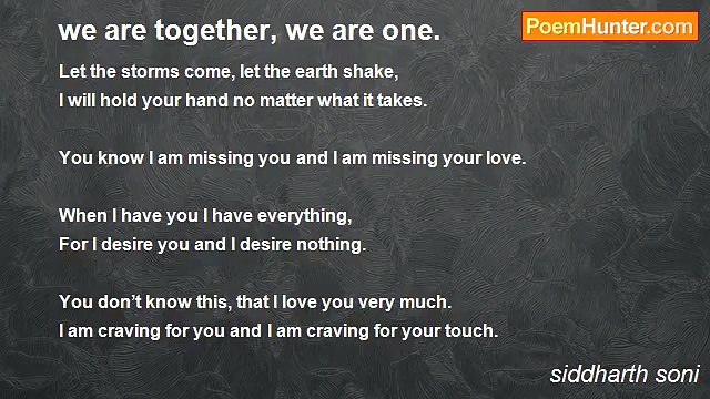 siddharth soni - we are together, we are one.