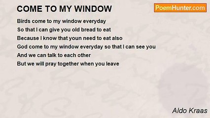 Aldo Kraas - COME TO MY WINDOW