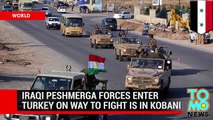 Kobani - Iraqi kurd peshmerga forces pass through Turkey to join fight against IS.