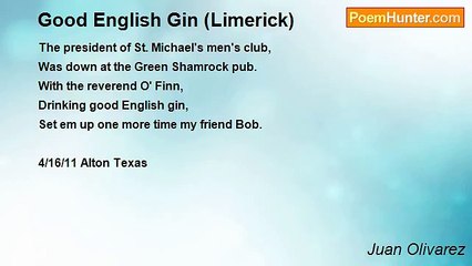 Juan Olivarez - Good English Gin (Limerick)