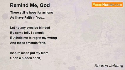 Sharon Jebaraj - Remind Me, God