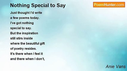 Anie Vans - Nothing Special to Say