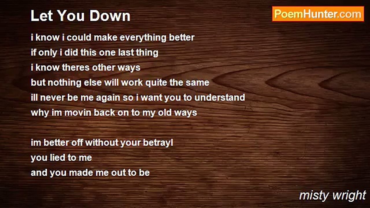 misty wright - Let You Down