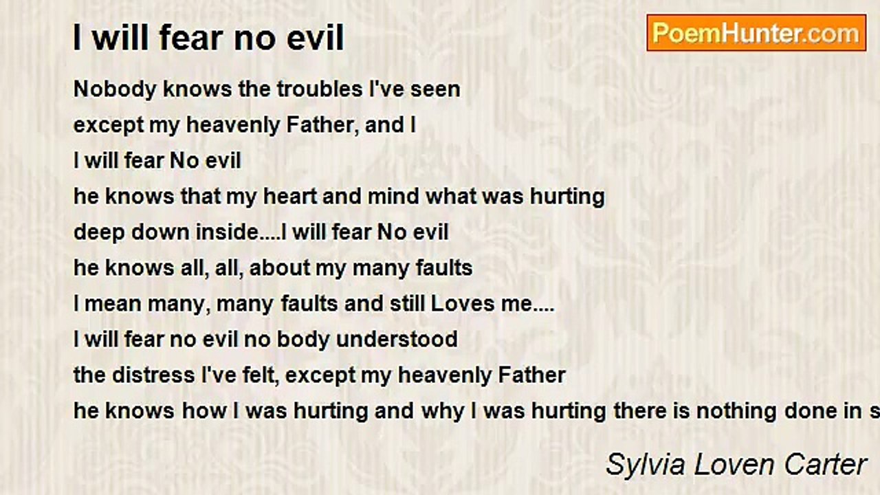 Sylvia Loven Carter - I will fear no evil