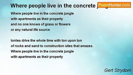 Gert Strydom - Where people live in the concrete jungle