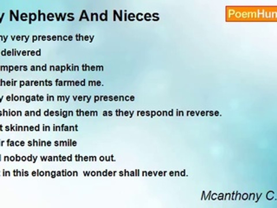 Mcanthony C. Nwatu - My Nephews And Nieces