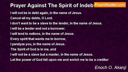 Enoch O. Akanji - Prayer Against The Spirit of Indebtedness