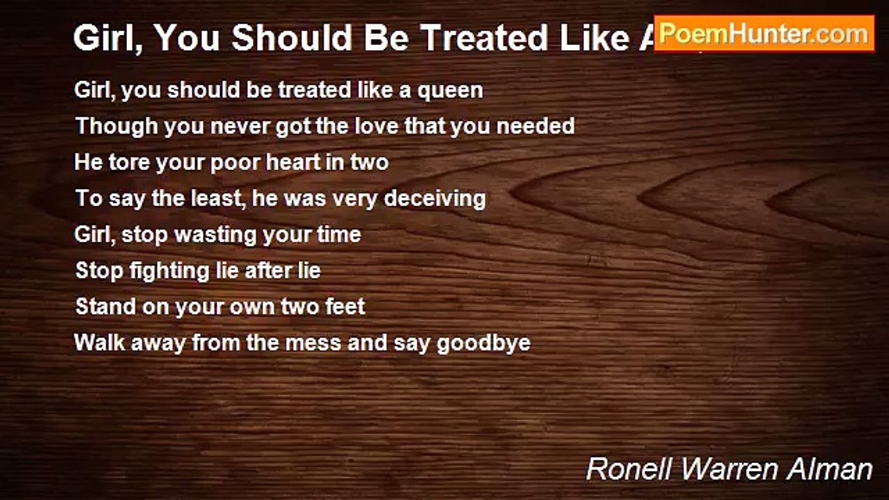 Ronell Warren Alman - Girl, You Should Be Treated Like A Queen