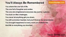 Taylor SantaLucia - You'll Always Be Remembered