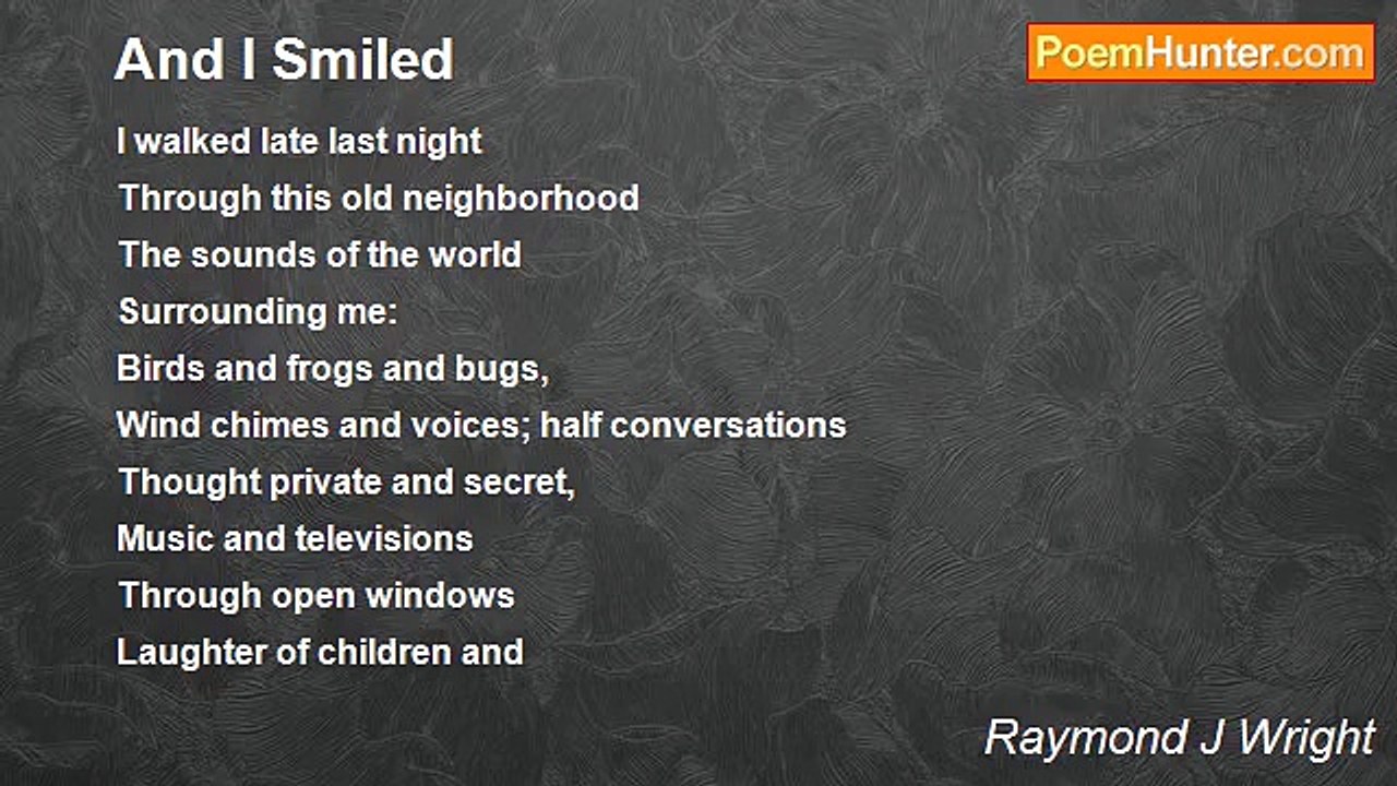 Raymond J Wright - And I Smiled