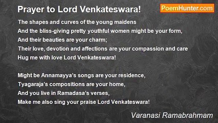 Varanasi Ramabrahmam - Prayer to Lord Venkateswara!