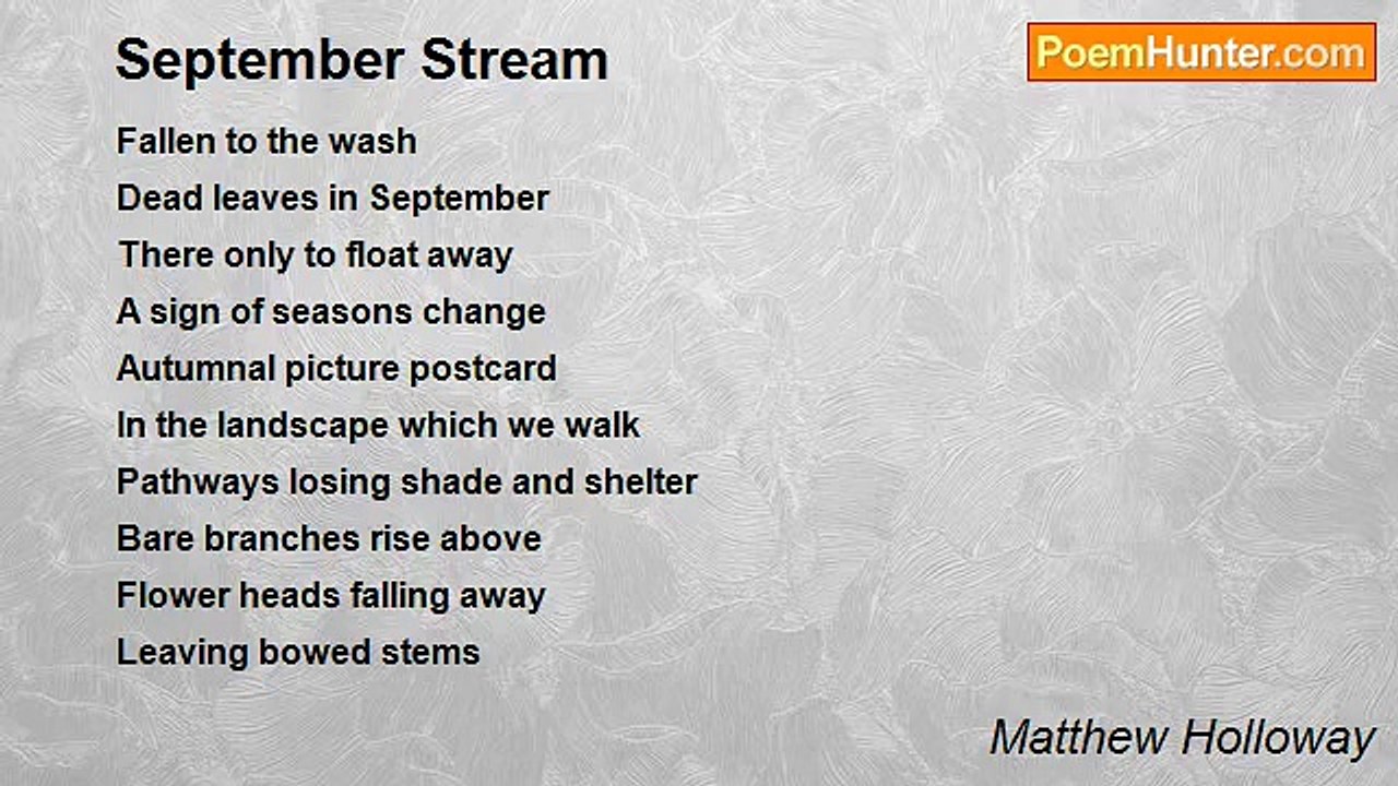 Matthew Holloway - September Stream