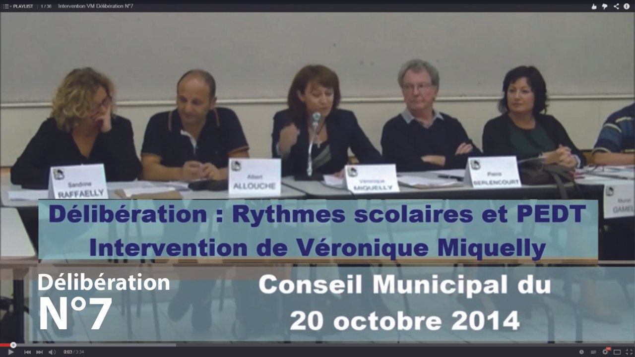 Auriol: Conseil Municipal 20-10-2014 PEDT et Rythmes Scolaires