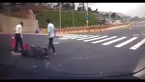 [ 18 ~ Sexy Funny Girl]Scooter Rider Falls into Manhole in Taiwan